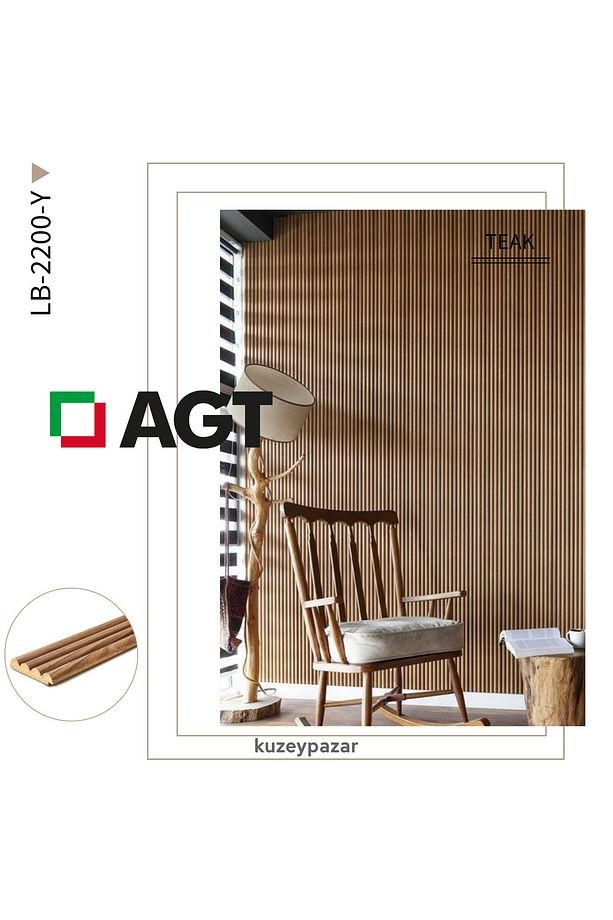 AGT Duvar Lambri Profili Lb 2200- TEAK