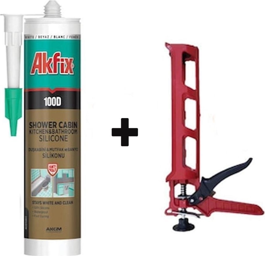 100D Şeffaf Duşakabin Silikonu 310 Ml + Silikon Tabancası