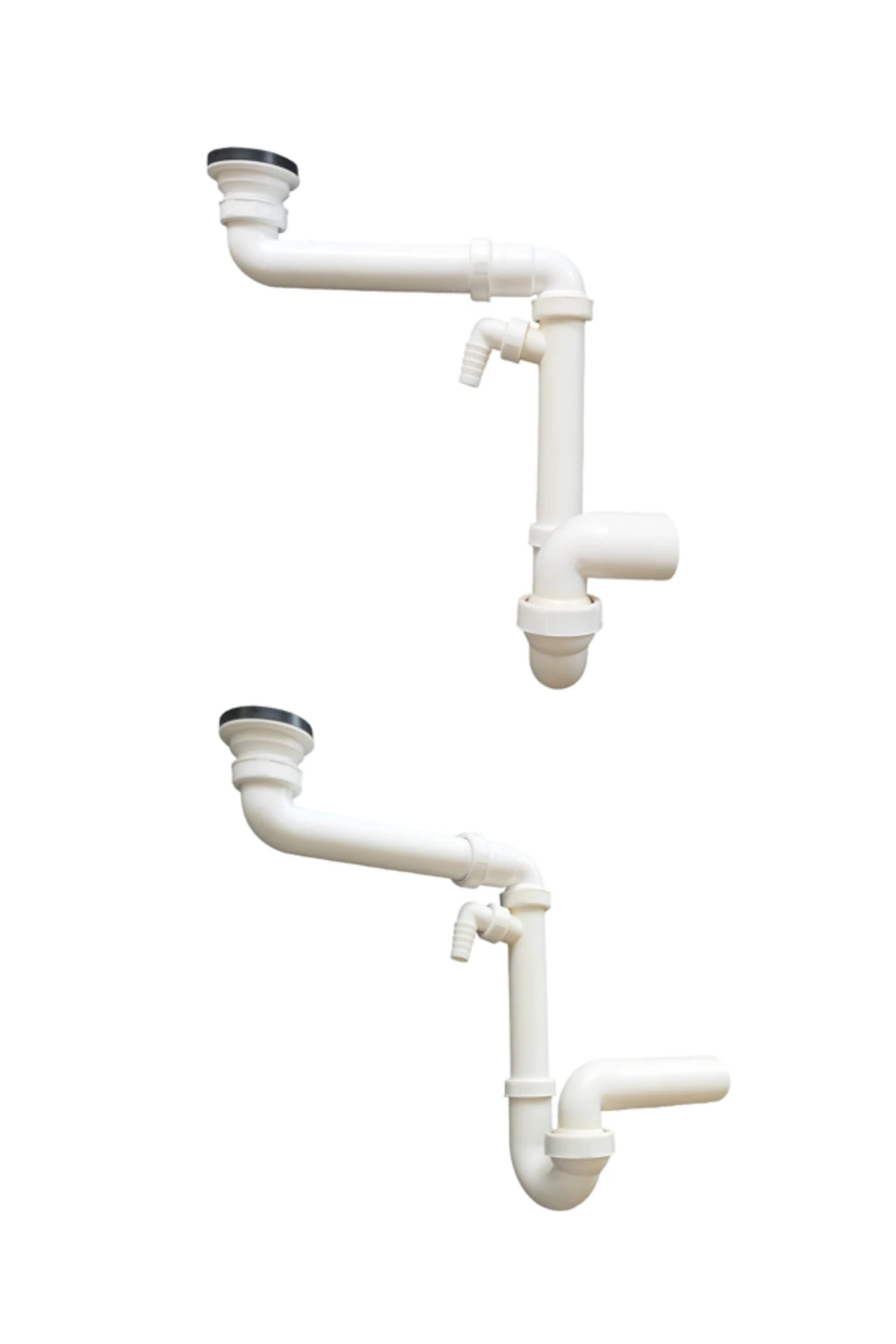 Yer kazandıran lavabo sifonu evye sifonu, delikli süzgeçli, 50lik çıkış, koku önleyici gider borulu