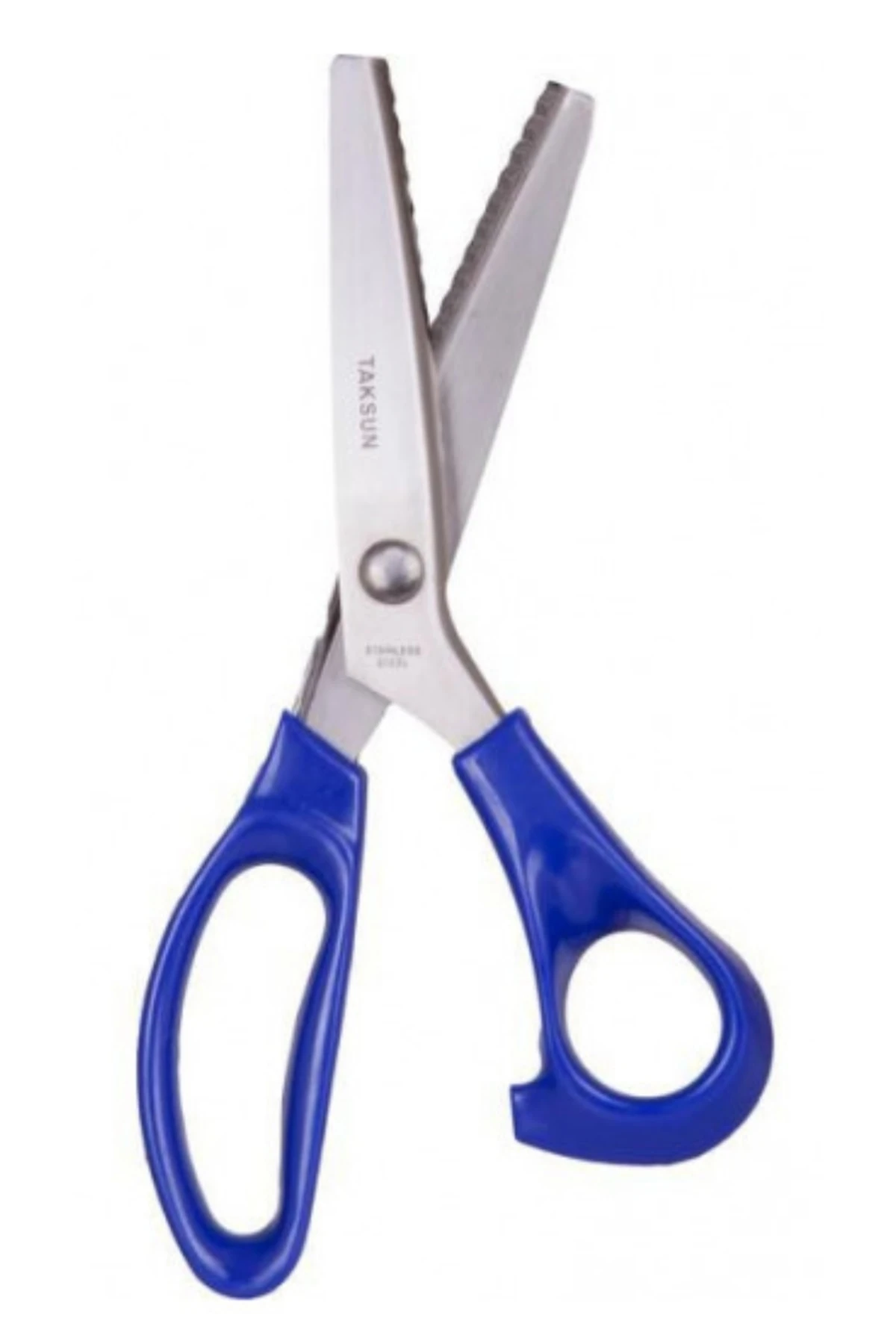 Zikzaklı Kesim Makası Kırmızı Desenli Tırtıklı Oya Makası Terzi Kumaş