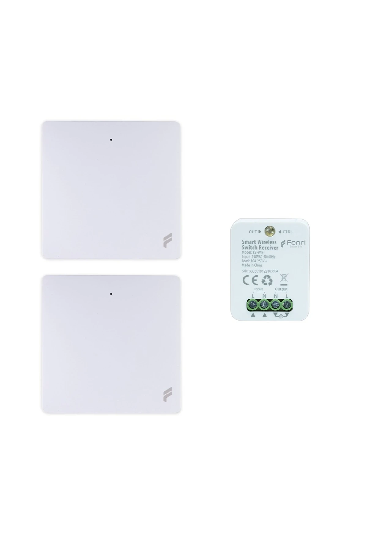 2 Adet Kablosuz Tekli Duvar Anahtar Kendinden Enerjili, 1 Adet Akıllı Kablosuz Anahtar Alıcısı Seti