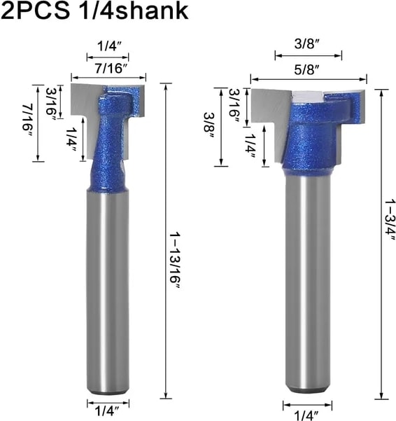 2 Adet 6.35MM Sap 6mm 1/4 Inç Shank T-Yuvası Kesici Yönlendirici Ucu Seti Anahtar Delikli Delik Matkap Uçları Altıgen Cıvata T Planya Freze Kesicisi Ahşap Ağaç Işleme Aletleri (Yurt Dışından)