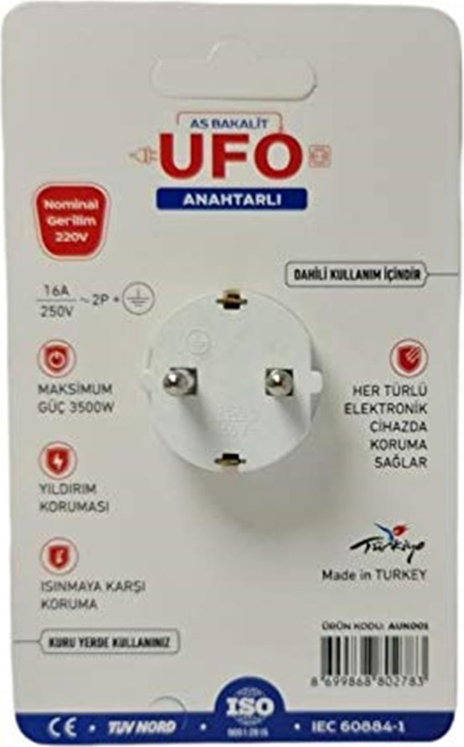 Tekli Akım Korumalı Anahtarlı Priz Beyaz 3500W 16A