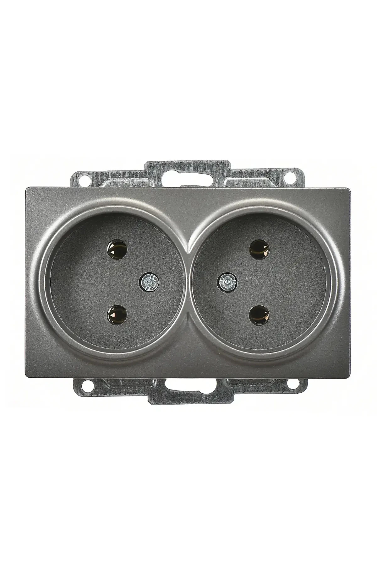 Visage İkili Priz, Füme (Mekanizma + TuşKapak)