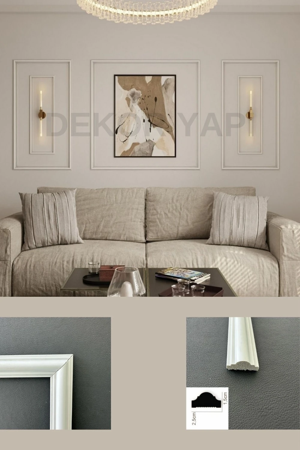 Boyanabilir Dekoratif Hazır Kesimli Duvar Çıtası Paketi