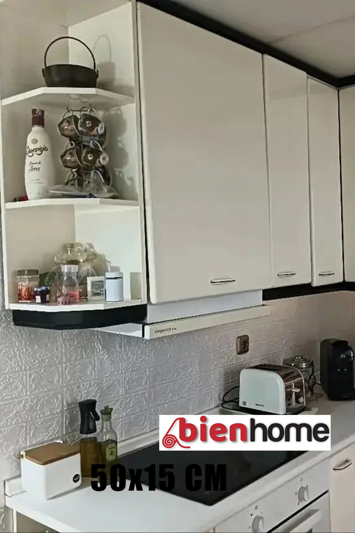 Yeni Kendinden Yapışkanlı Duvar Paneli Esnek Köpük Paneli 3d Boyutlu Tuğla Desen Beyaz 50x15 Cm