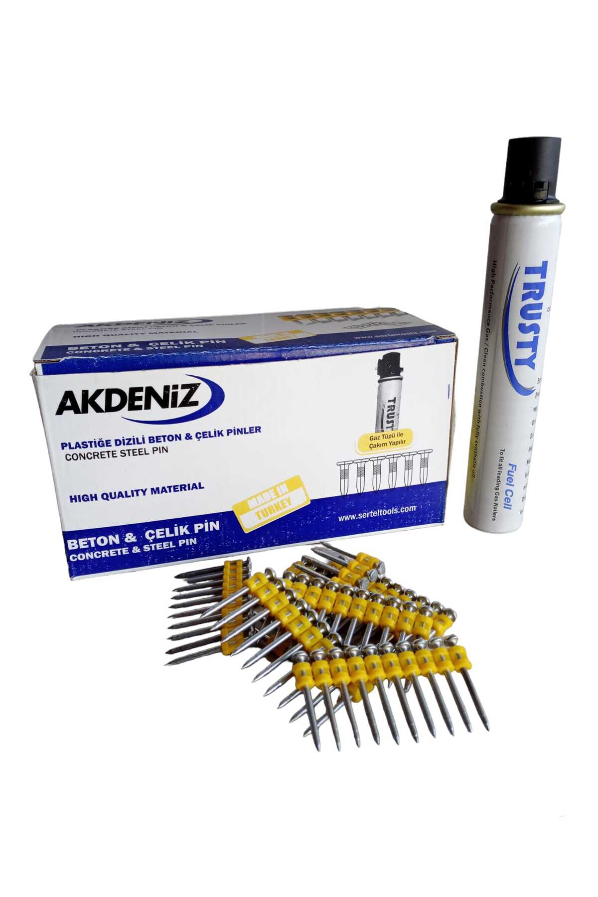 AKDENİZ  2.7X38 mm Metal-Beton Uygulamaları için Pin Çiviler(Düz Çivi)