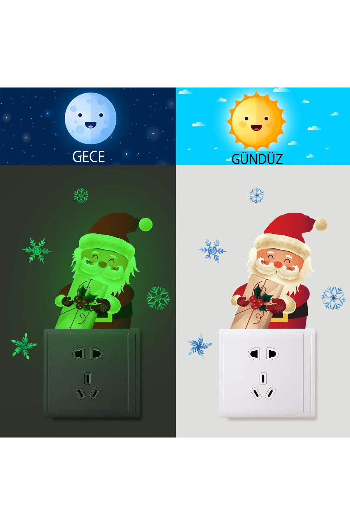 Noel Baba Fosforlu Priz Sticker