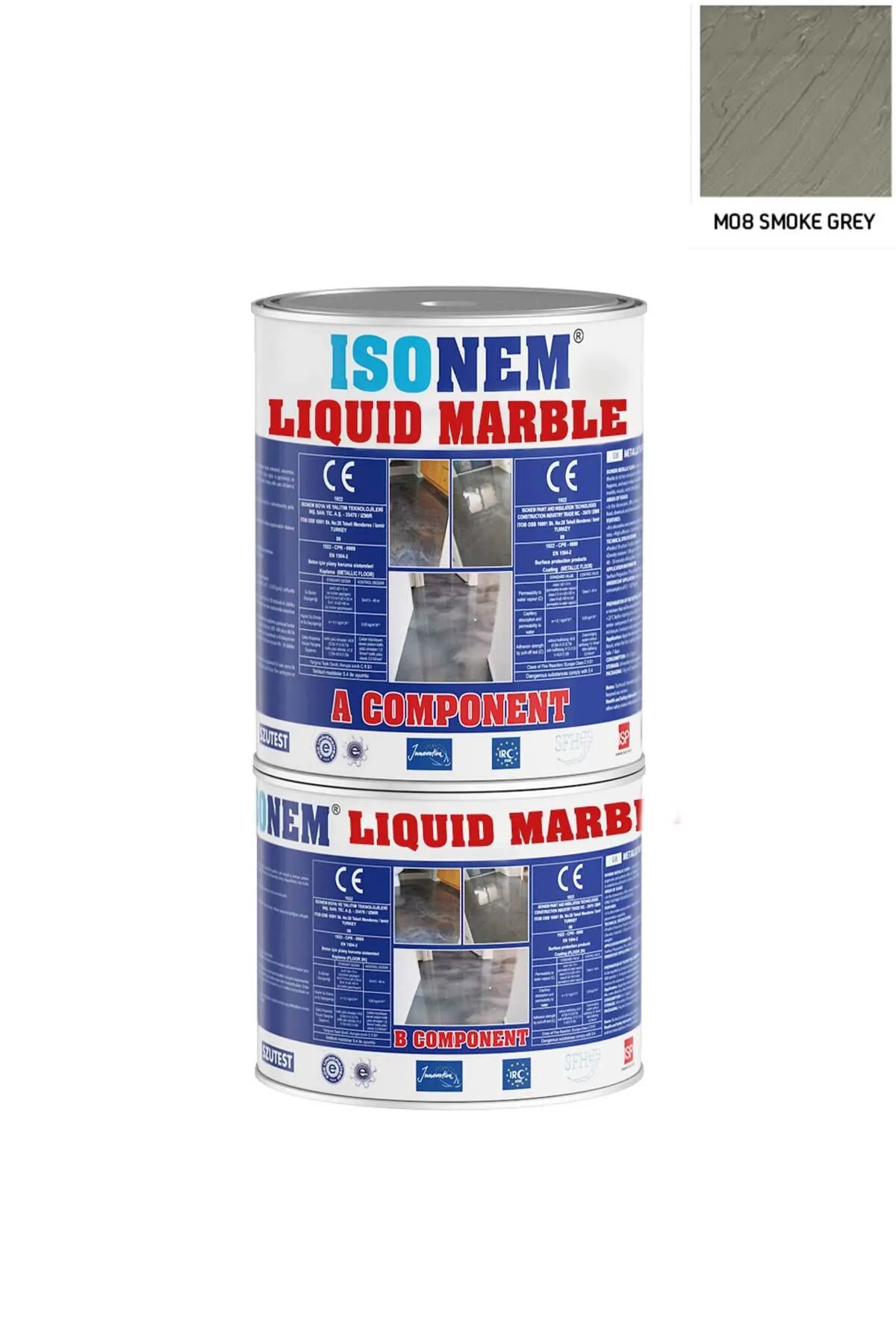 İsonem Liquid Marble Sıvı Mermer 2,5 kg M08 Smoke Grey