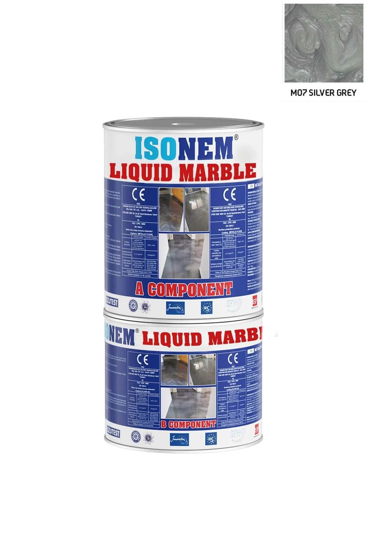 İsonem Liquid Marble Sıvı Mermer 1 kg M07 Silver Grey