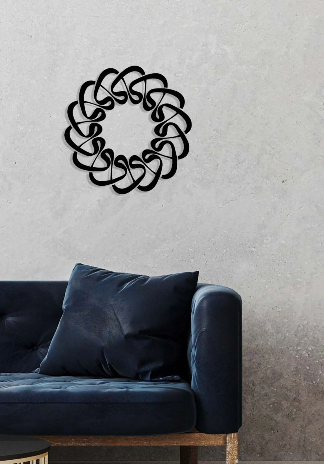 -Vav Harfi Islami Metal Tablo - Islami Ev Dekorasyonu - Dini Duvar Tabloları - 50 X 50 - Cm - Sıyah-Islm-122