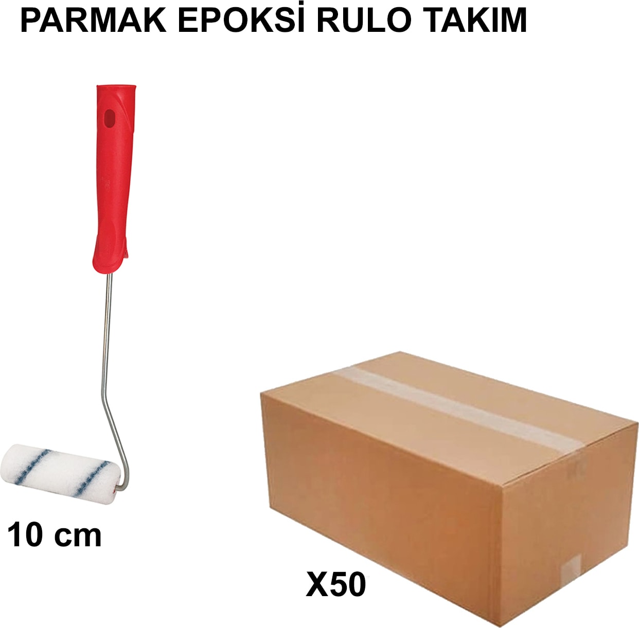 İZMİR FIRÇA Izmir Fırça Arge Toptan Parmak Epoksi Rulo Takım 10 cm -50 Adet 011045