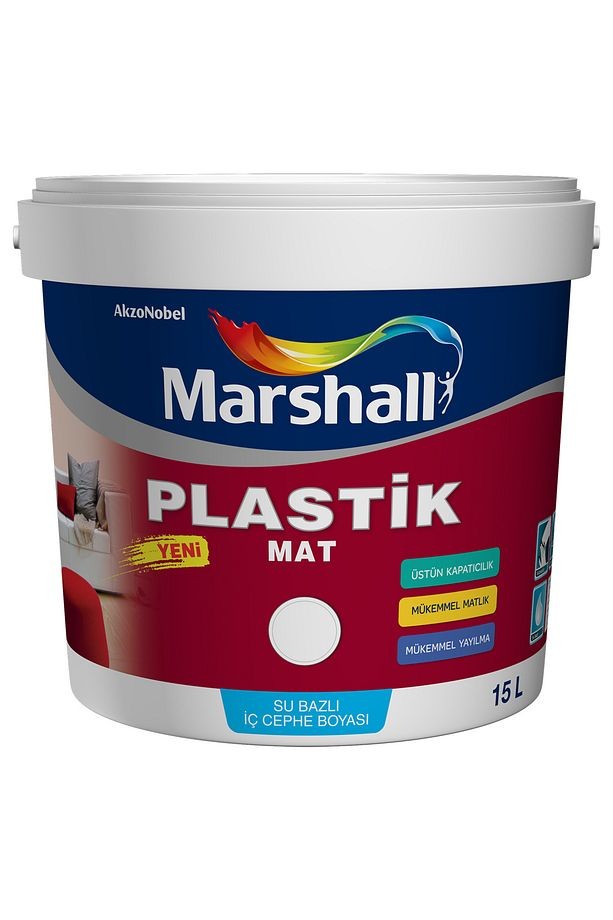 Plastik Mat Su Bazlı Silinebilir Iç Cephe Duvar Boyası 15lt=20kg Buz Saçağı