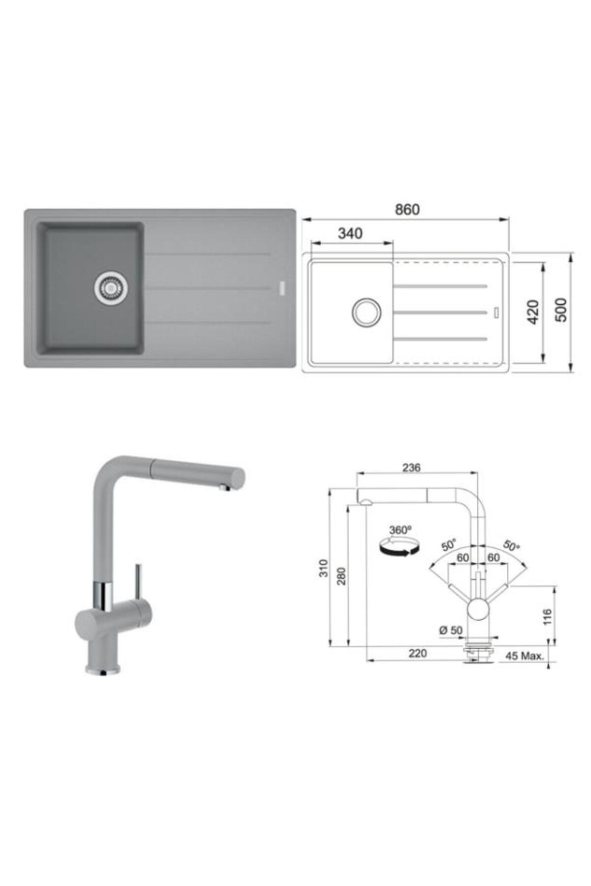 Bfg 611-86 Stone Grey Active Plus Doccıa Armatür Kampanya