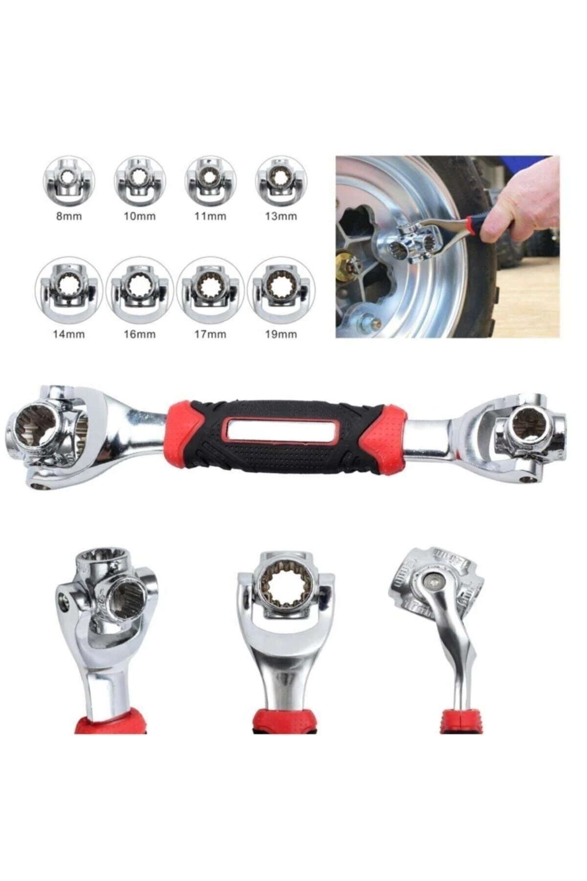 Çok Fonksiyonlu Akıllı Lokma Anahtar Seti 8 Parça 360 Derece 8in1