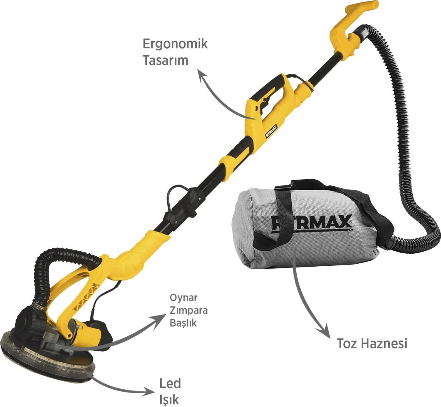 RTM3793 Alçıpan Duvar Zımpara Makinası 710 W 225 mm