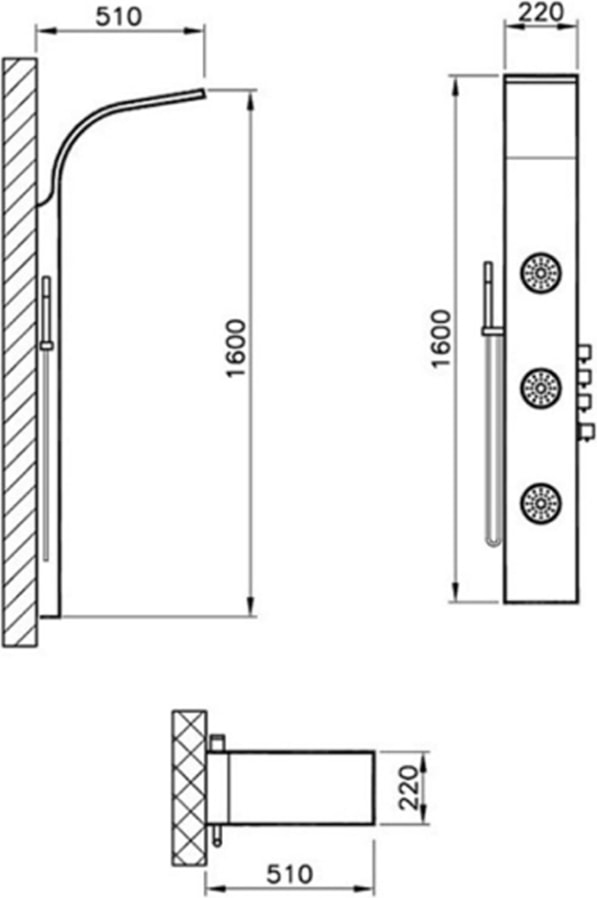 MDS 06 A45808 Masajlı Duş Sistemi Krom