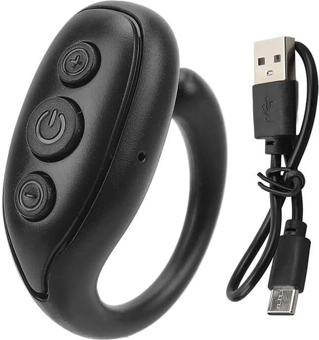 Bluetooth Uzaktan Kumanda Sayfa Çevirici Telefon Kamera Kaydı Selfie Parmak Kumandası