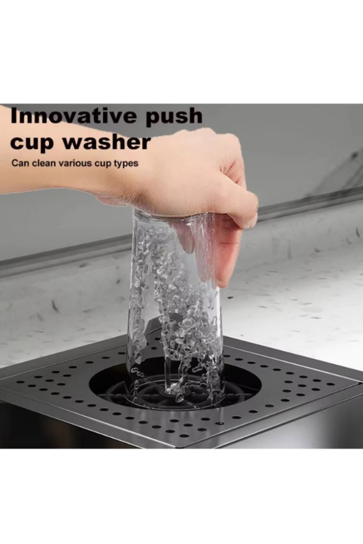 Moderno Double Paslanmaz Çelik Bardak Yıkamalı 2 Gözlü Mutfak Evyesi -Bal Peteği Yüzey 96x50cm SİYAH