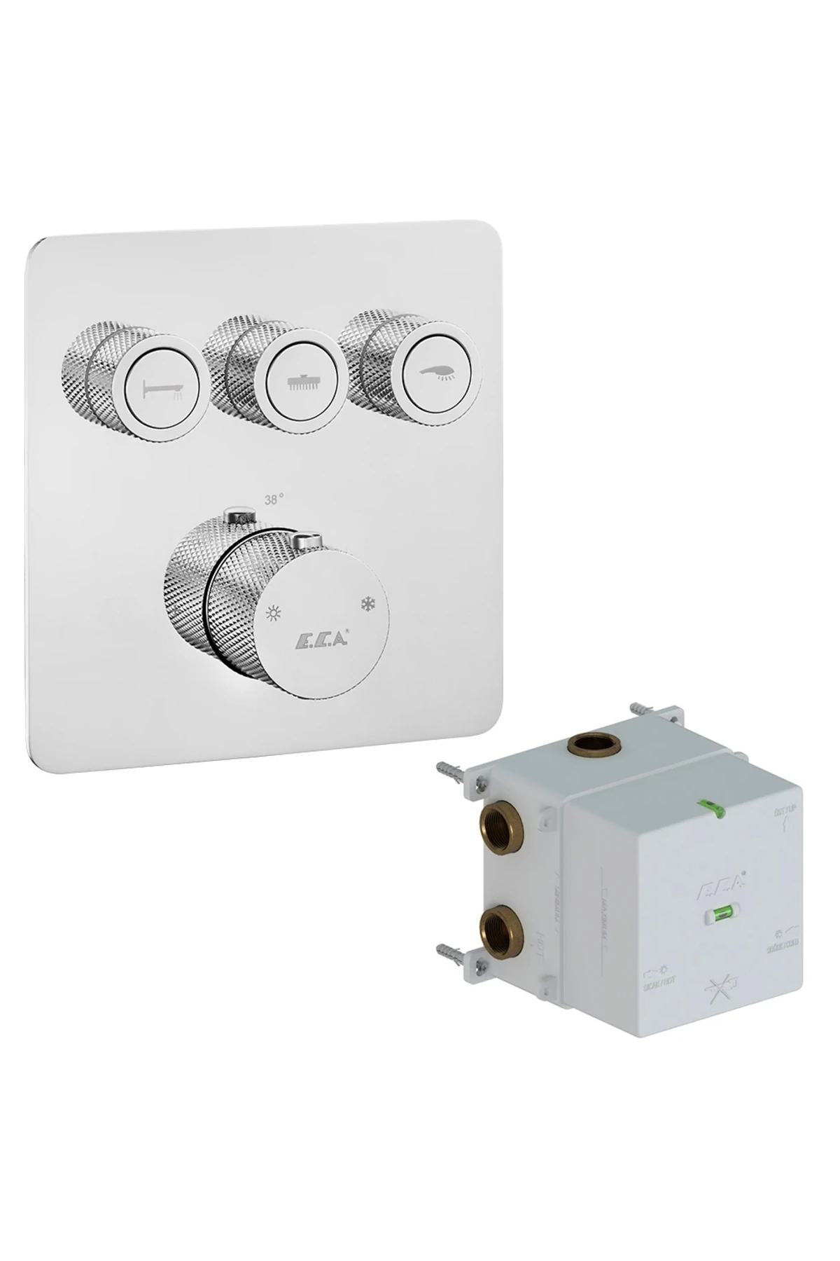 Termostatik Ankastre Banyo Bataryası Sıva Üstü -Sıva Altı 3 Yollu