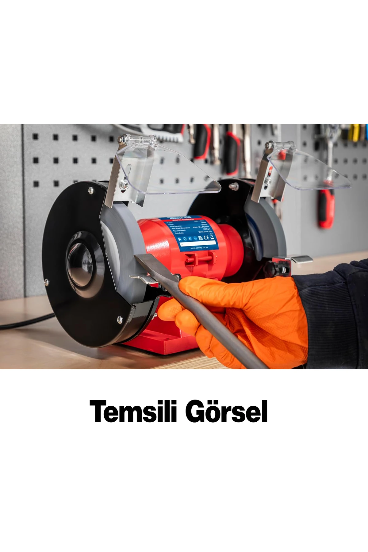 Elektrikli Tezgah Üstü Çark Bıçak Kesici Bileme Taş Motoru 150 mm Zımpara 350 W  Taşlama Metal