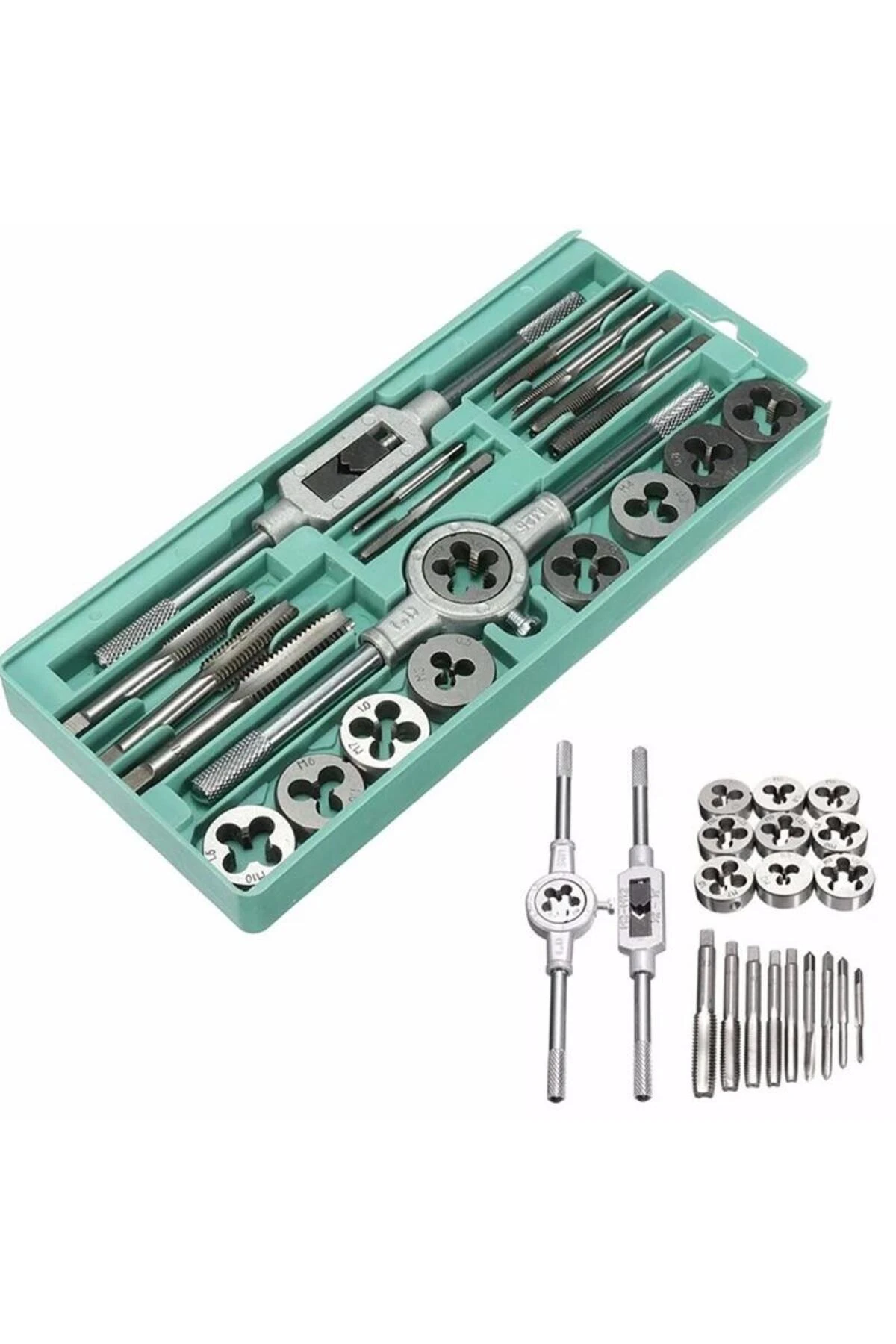 20 Parça Klavuz Pafta Seti Metrik Set M3-m12 Arası 20li Takım