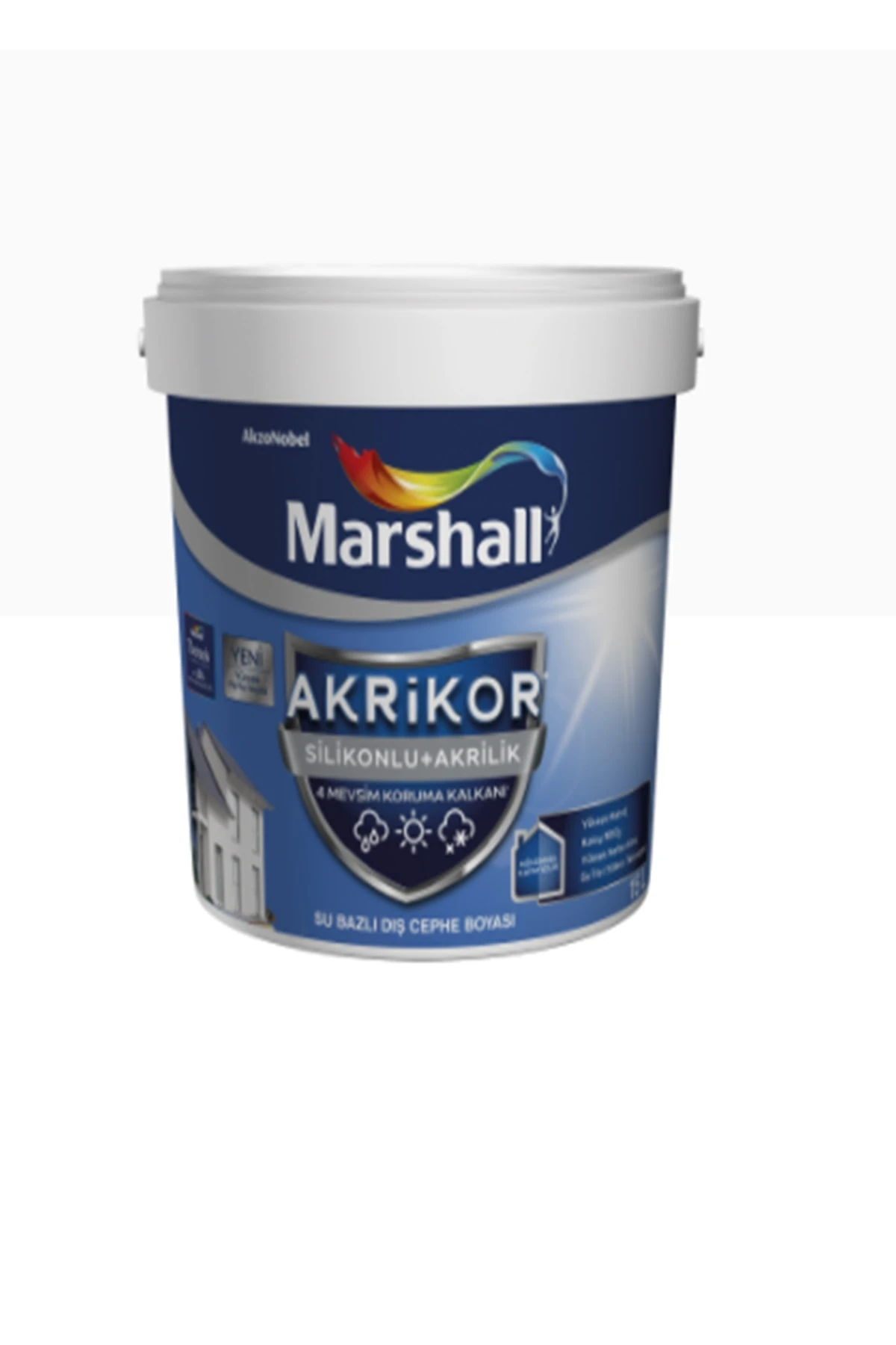 Akrikor Silikonlu + Akrilik Su Bazlı Dış Cephe Boyası Damla Sakızı 1 Lt