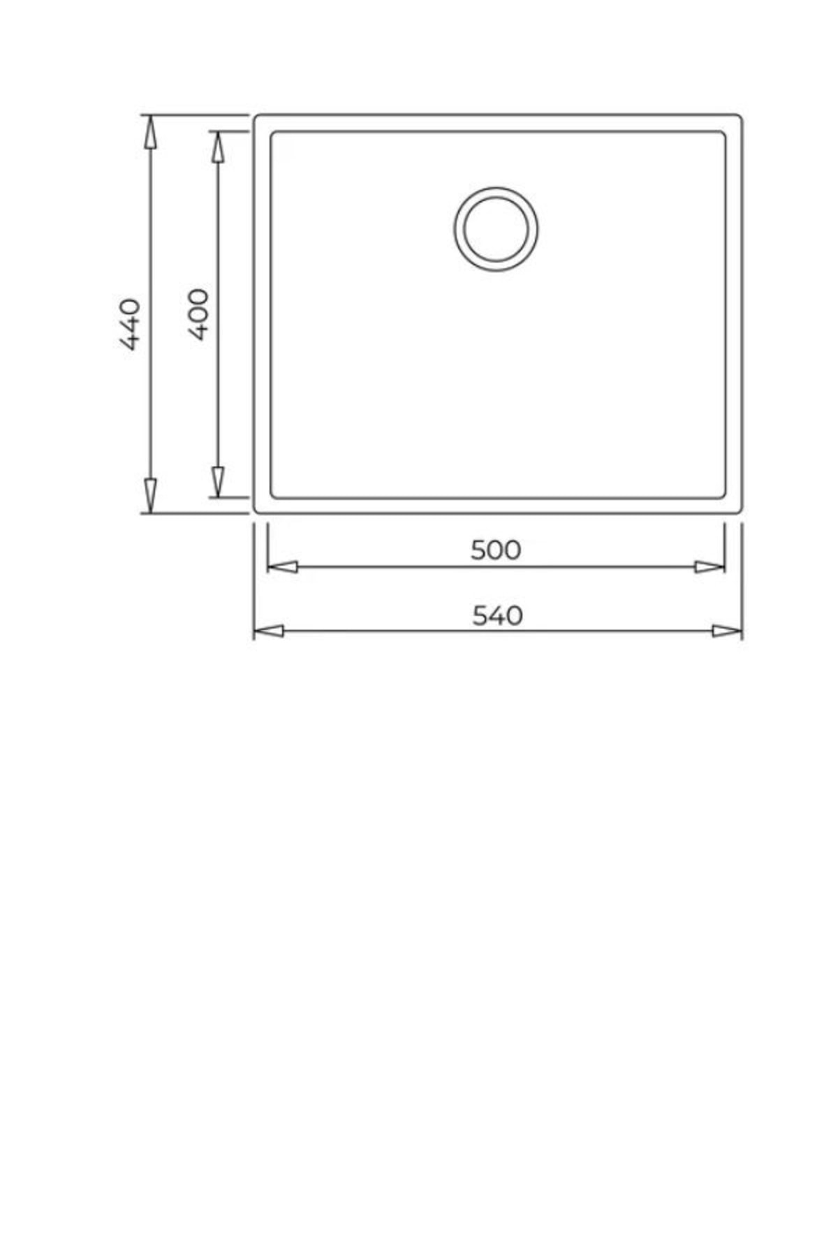 Square 50x40 Tezgah Altı Granit Evye Stone Grey