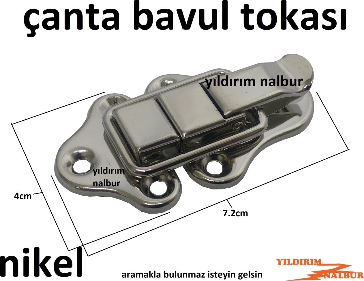 2 Adet Çanta Tokası Nikel Büyük Bavul Kilidi Dolap Kilidi Kutu Kilidi Krom Renk Mandallı Kilit