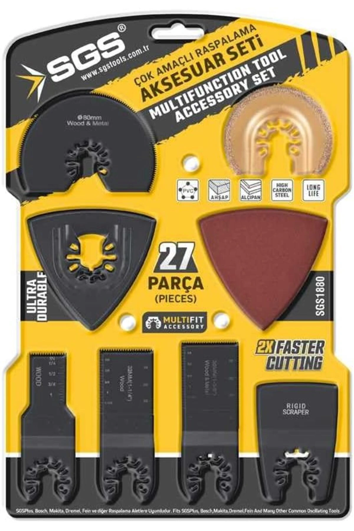 Multi- 27 Parça Kesici ve Raspalama Aksesuar Seti, Model SGS1880 1178227