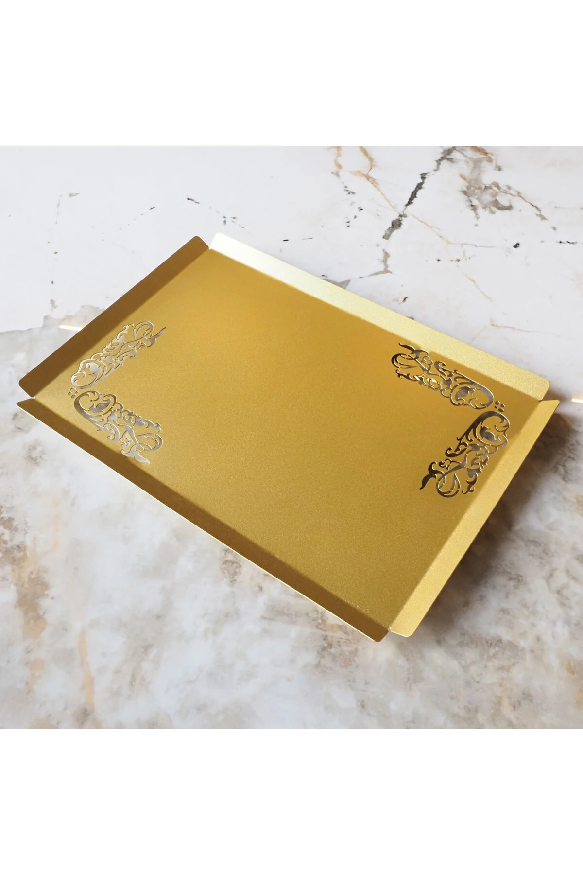 İslami Motifli Metal Servis Tepsisi - Ev Dekorasyonu - WAMH189