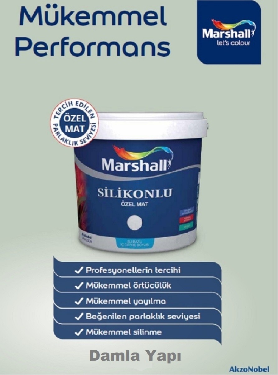 Silikonlu Özel Mat İç Cephe Duvar Boyası Beyaz 0,75 Lt