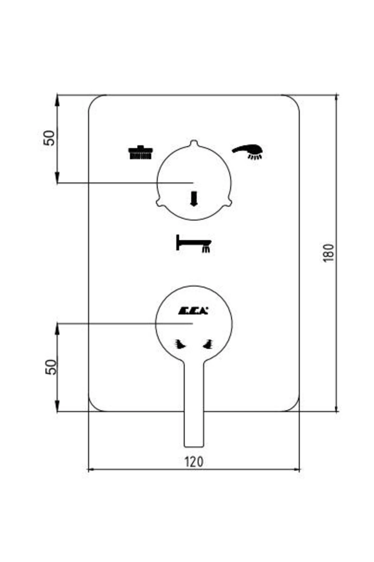Mina Ankastre Banyo Bataryası 2 Parça Set / 3 Yollu (102167304H-K+102166301)