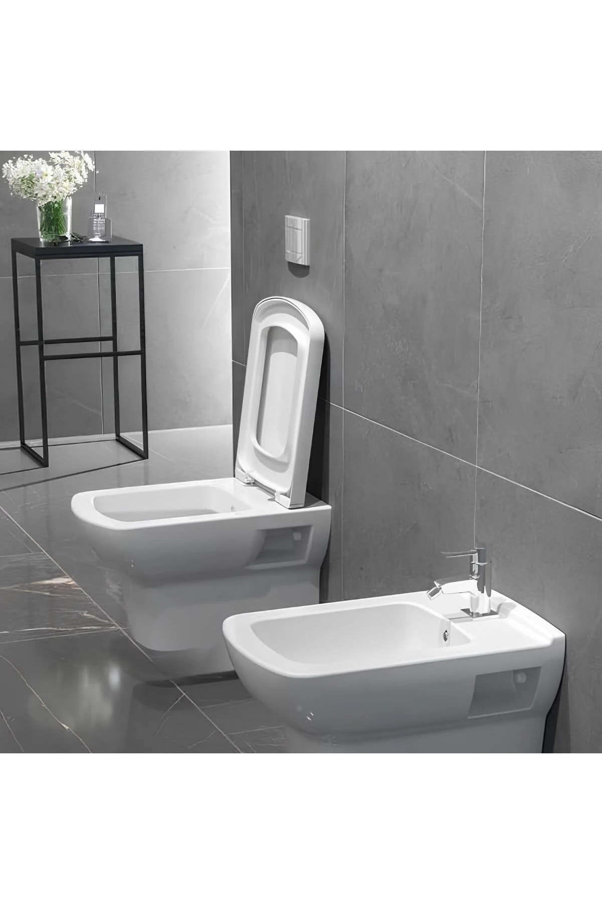 Turavit Plaza Beyaz Kanallı Asma Klozet PLZ1710, Nkp Yavaş Kapak