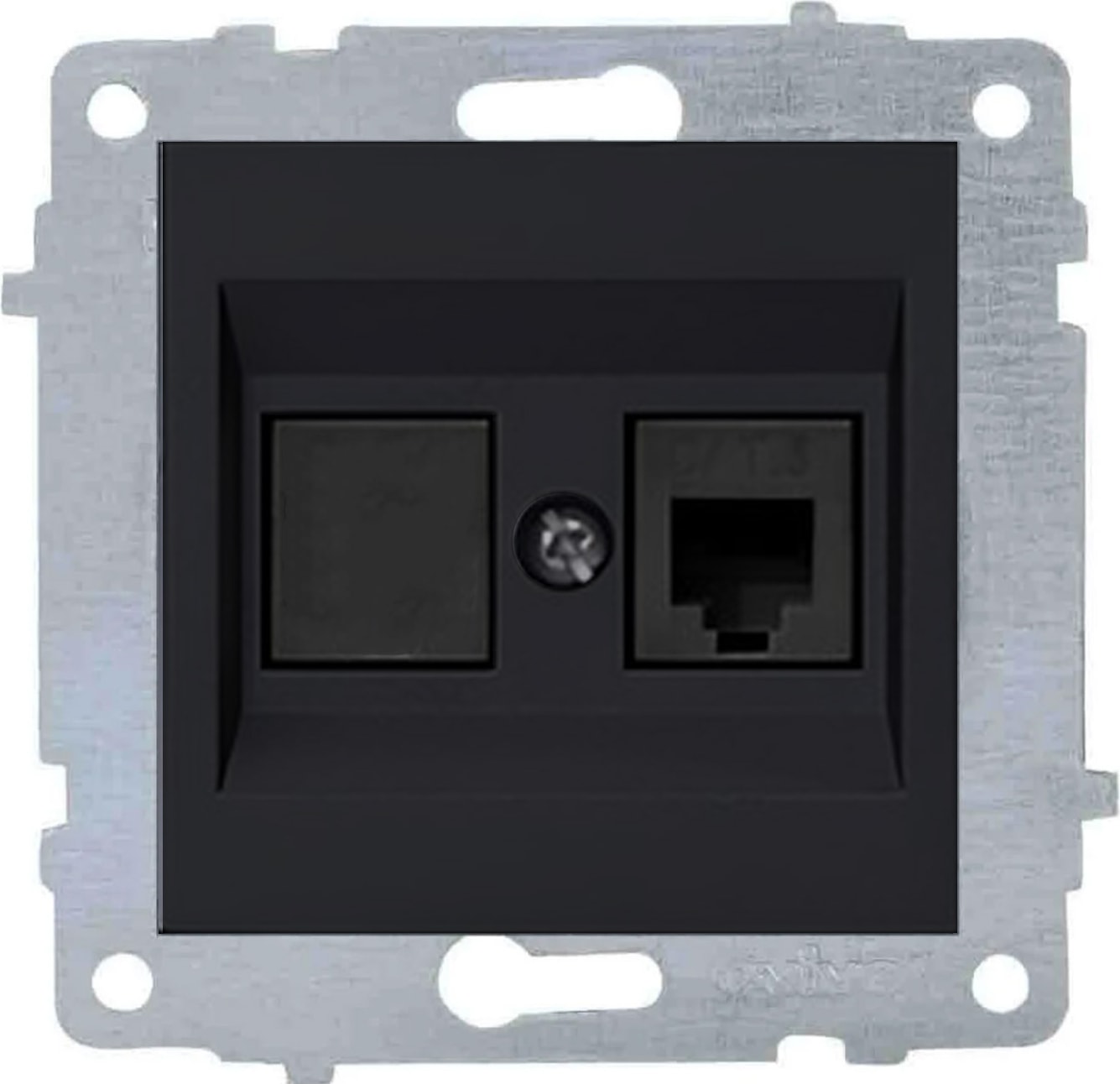 Grano Metalik Siyah Cat3 Telefon Prizi