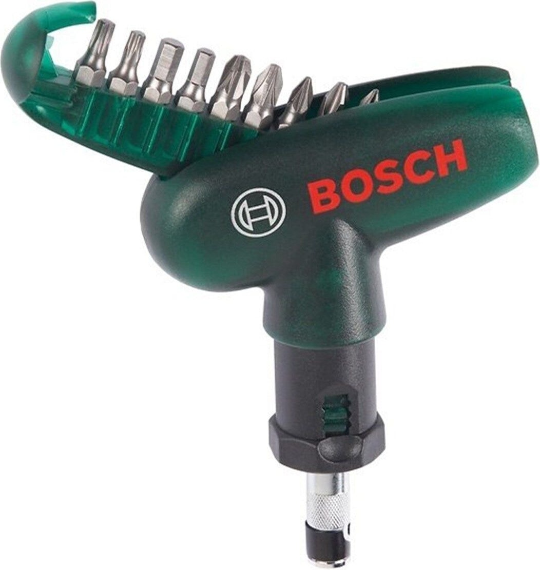 BOSCH Dıy Cırcırlı Tornavida ve 9 Parça Vidalama Ucu - 2607019510