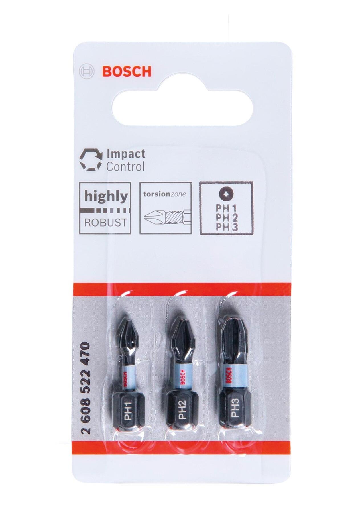 Bosch Impact Yıldız Bits Uç Ph1/2/3 X 25 Mm 3lü 2608522470