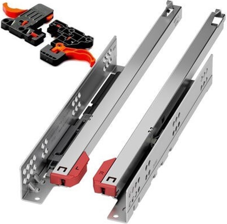 Ultimade 40 cm Tek Açılım Frenli Ray Çekmece Rayı Mandal Dahil (1 Takım)