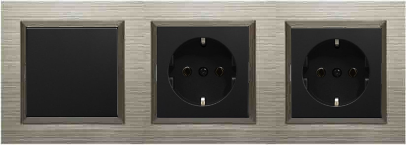 Quantum Bakır 3'lü Set Anahtar, Topraklı Priz ve Topraklı Priz Set