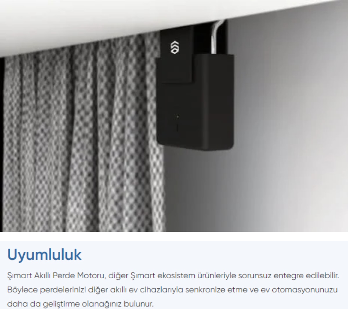 Akıllı Perde Motoru Çoklu Perde Tipiyle Uyumlu