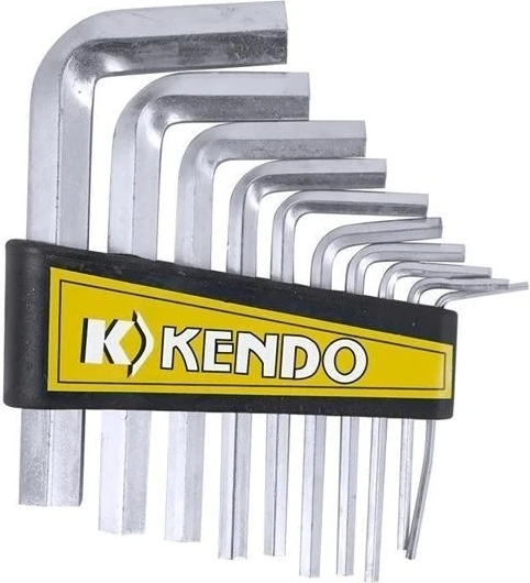 9 Parça Çelik Alyan Seti Kısa Düz Köşe Alyan Anahtar Takımı