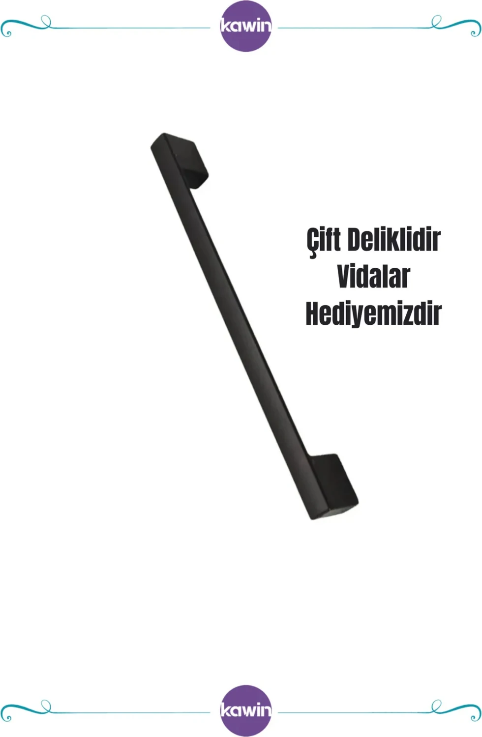 Köprü Mat Metal Kulp 96 mm Vidalı Dolap, Komodin, Vestiyer, Vida Hediye Siyah 9 cm 10 cm uyumlu