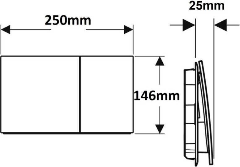 Kumanda Kapağı SIGMA70 Çift Basmalı Beyaz Cam 115.622.SI.1