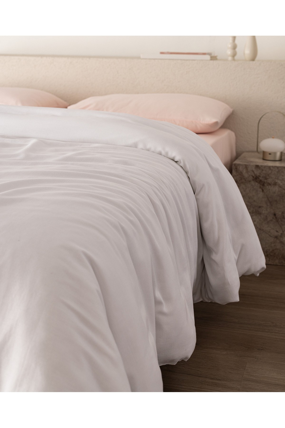 Ciel King Size %100 Pamuk Saten Nevresim - Beyaz