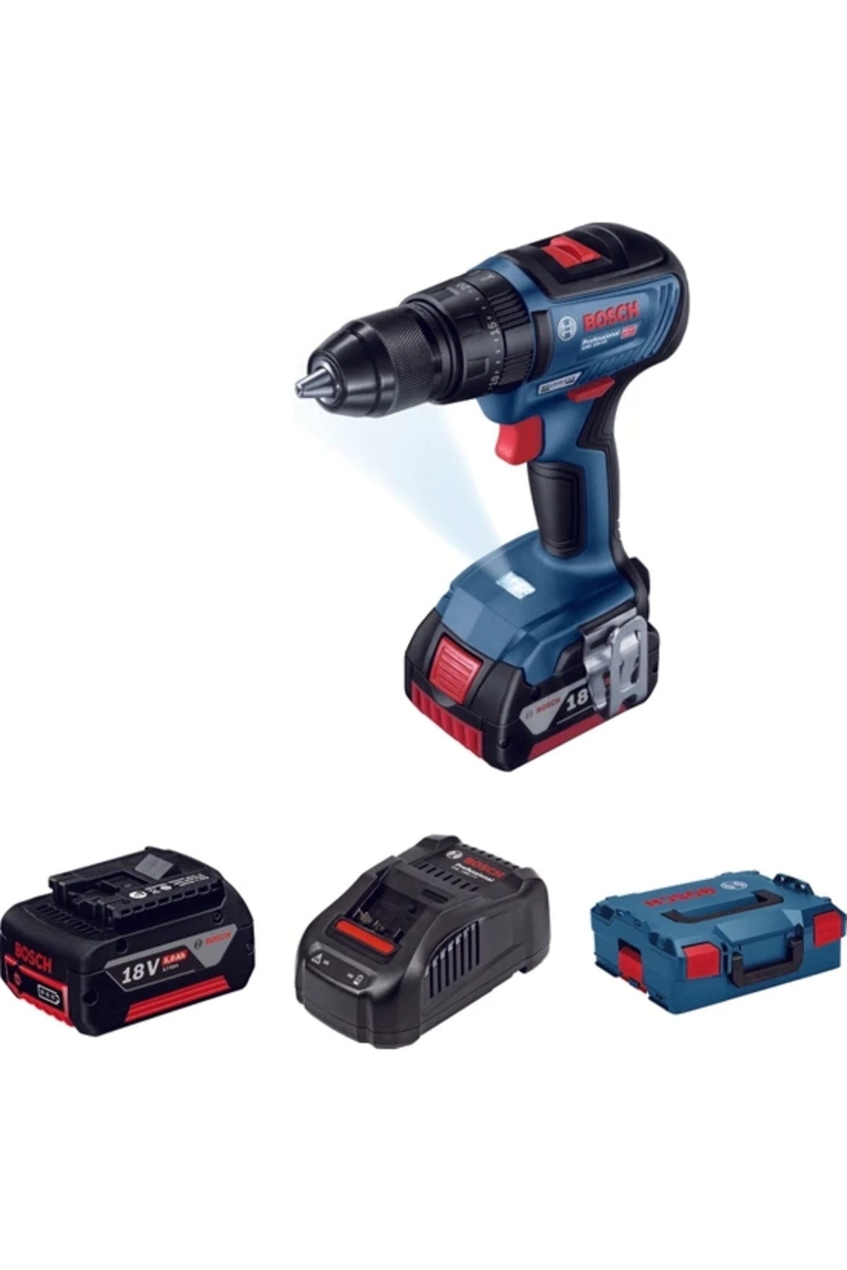 BOSCH GSB 18V-50 ÇİFT AKÜ 5 AH DARBELİ VİDALAMA