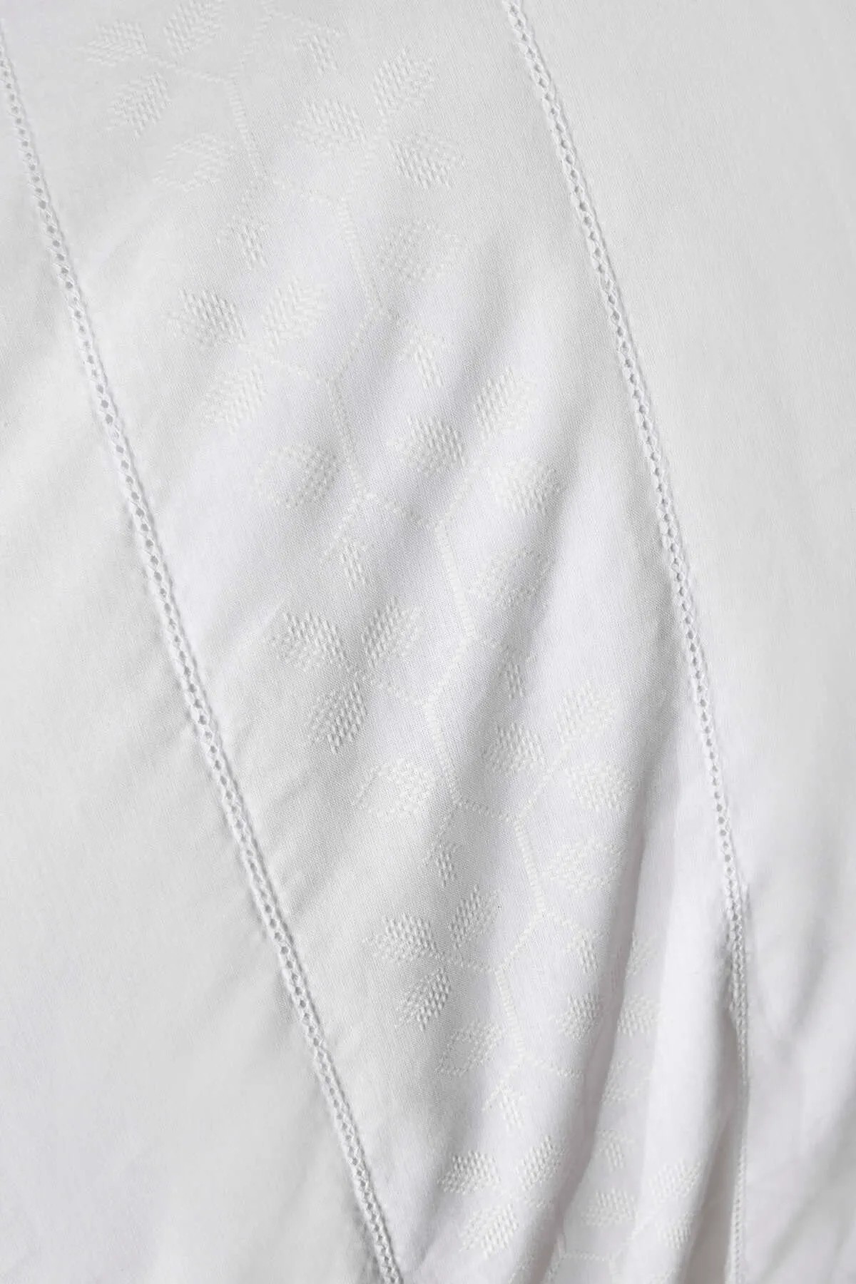 White Collection Puff %100 Pamuk Çift Kişilik Nevresim Takımı Beyaz