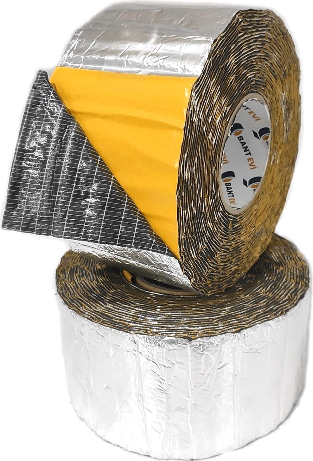 Folyolu Kauçuk Bant Isı ve Ses Izolasyon Bandı 5cmx5mt Alüminyum Folyolu Kauçuk Yalıtım Bandı