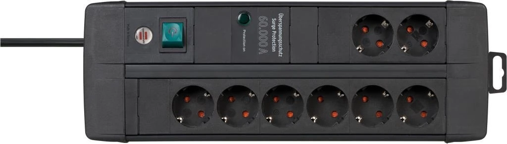 Premium-Line Duo Serisi 5 Yıl Garantili 60.000 Amper Akım Korumalı Özellikli 8 Soketli 3 Metre Kablolu Priz