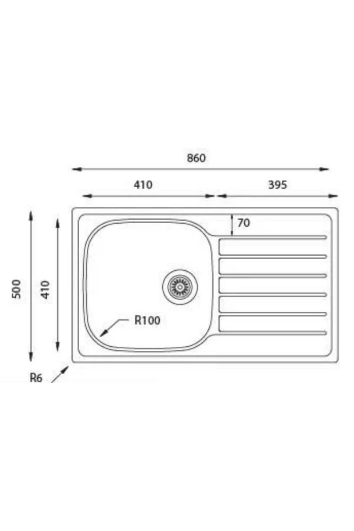 Hypnos 50 Dekorlu Paslanmaz Çelik Sağ Eviye