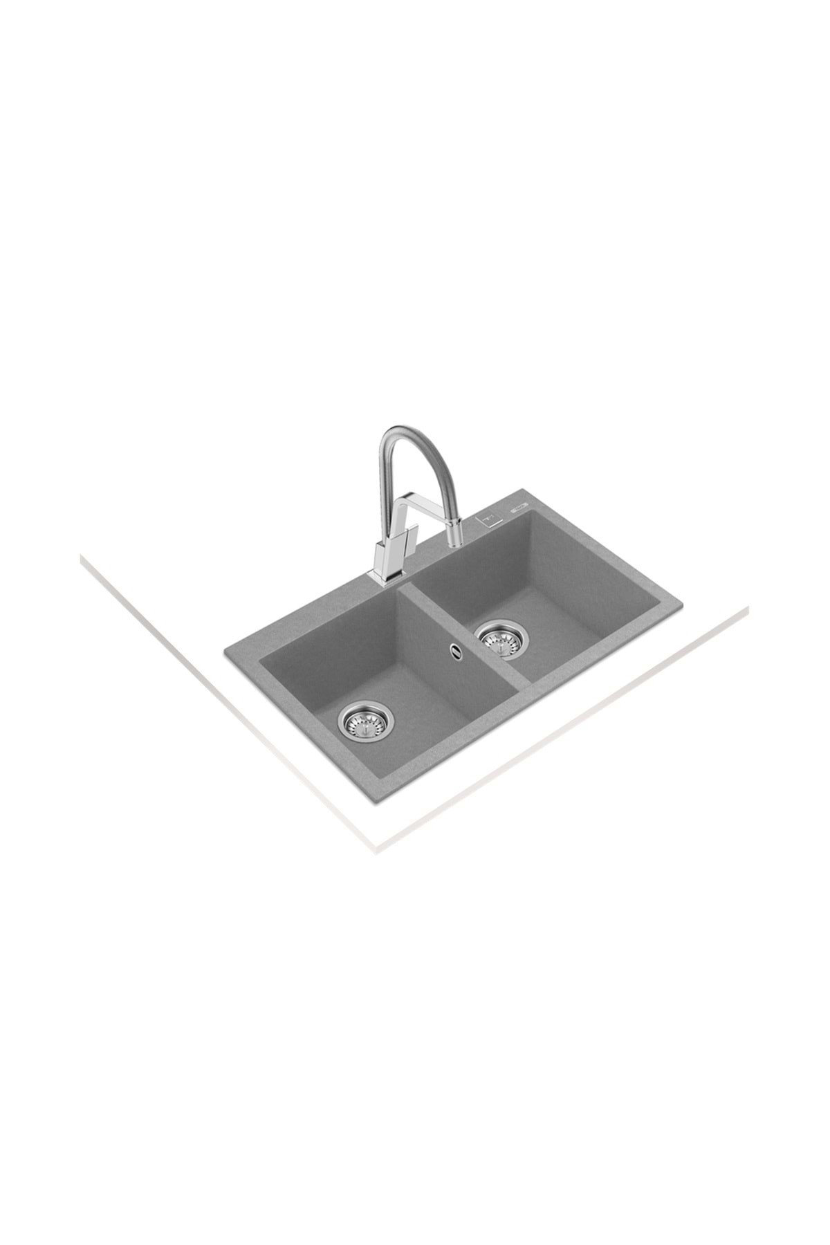Forsquare 790 Tg Stone Grey Granit Eviye